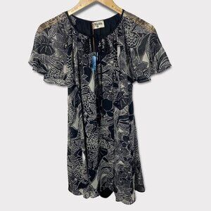 NWT Show Me Your Mumu Floral Print Flutter Hippie Boho Mini Dress Short Bohemian